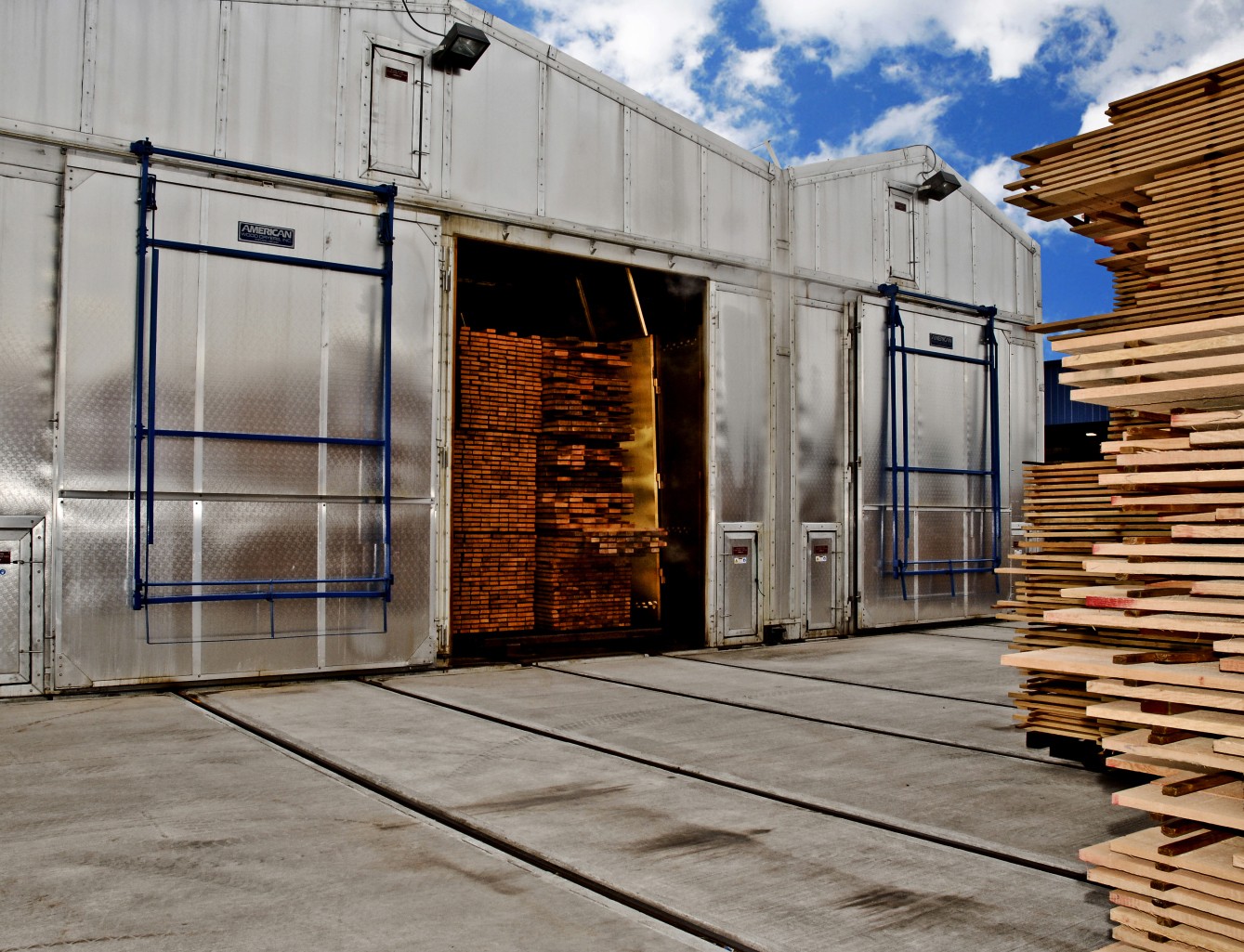 Industrial lumber-drying facility