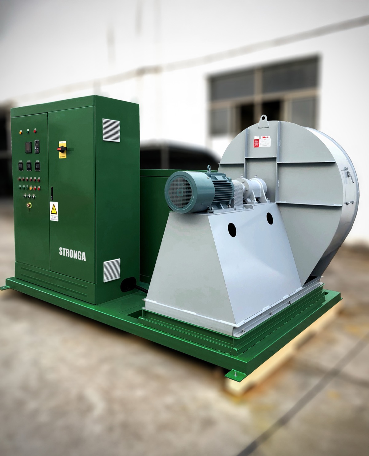 Electric-element air heater powered by grid electricity or surplus generation